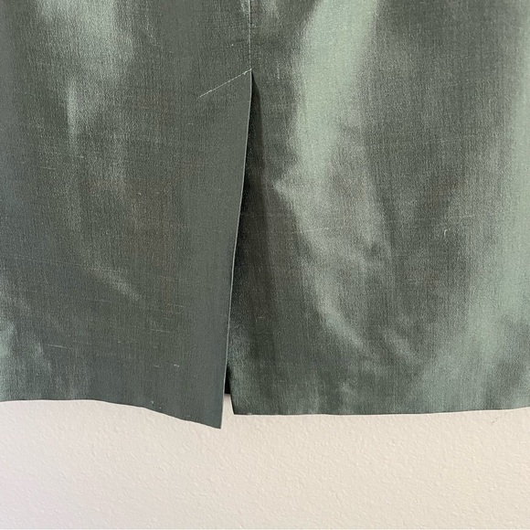Max Mara Silk 2 Piece Set Wrap Jacket + Pencil Skirt Pianoforte Green Size 4 - Picture 11 of 16